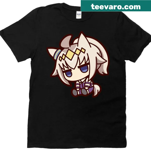 Chibi doll graphic of Uma Musume Cinderella on a T-shirt