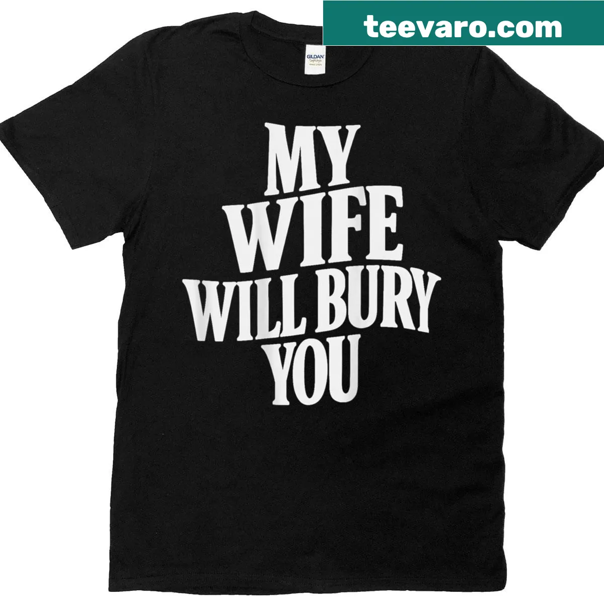 Edgy t-shirt with bold humorous text about family protection — on a men's t-shirt