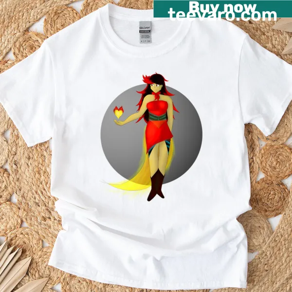 Bold illustration of a phoenix rising from flames
