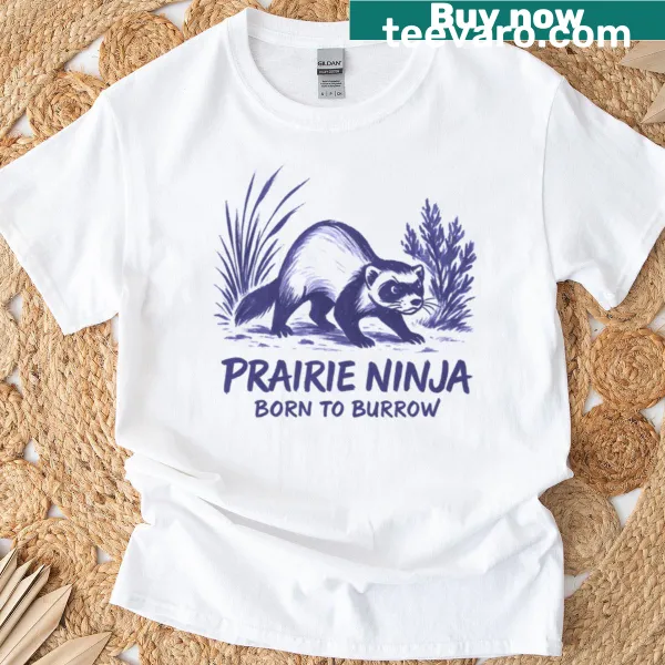 Cute ferret ninja design on a kids' t-shirt