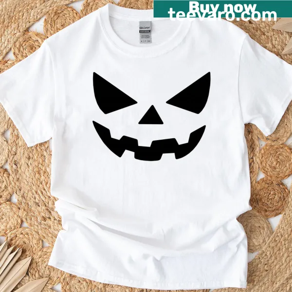 Cartoon t-shirt featuring a playful jack-o'-lantern design for Halloween.