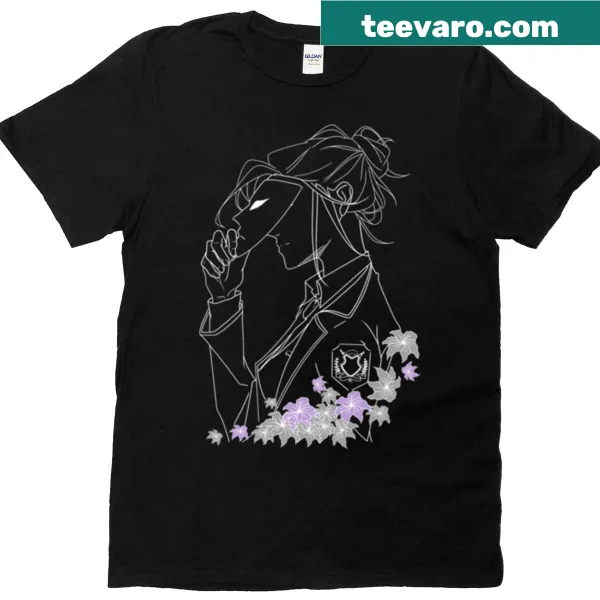 Illustrative hyacinth flower graphic on a T-shirt