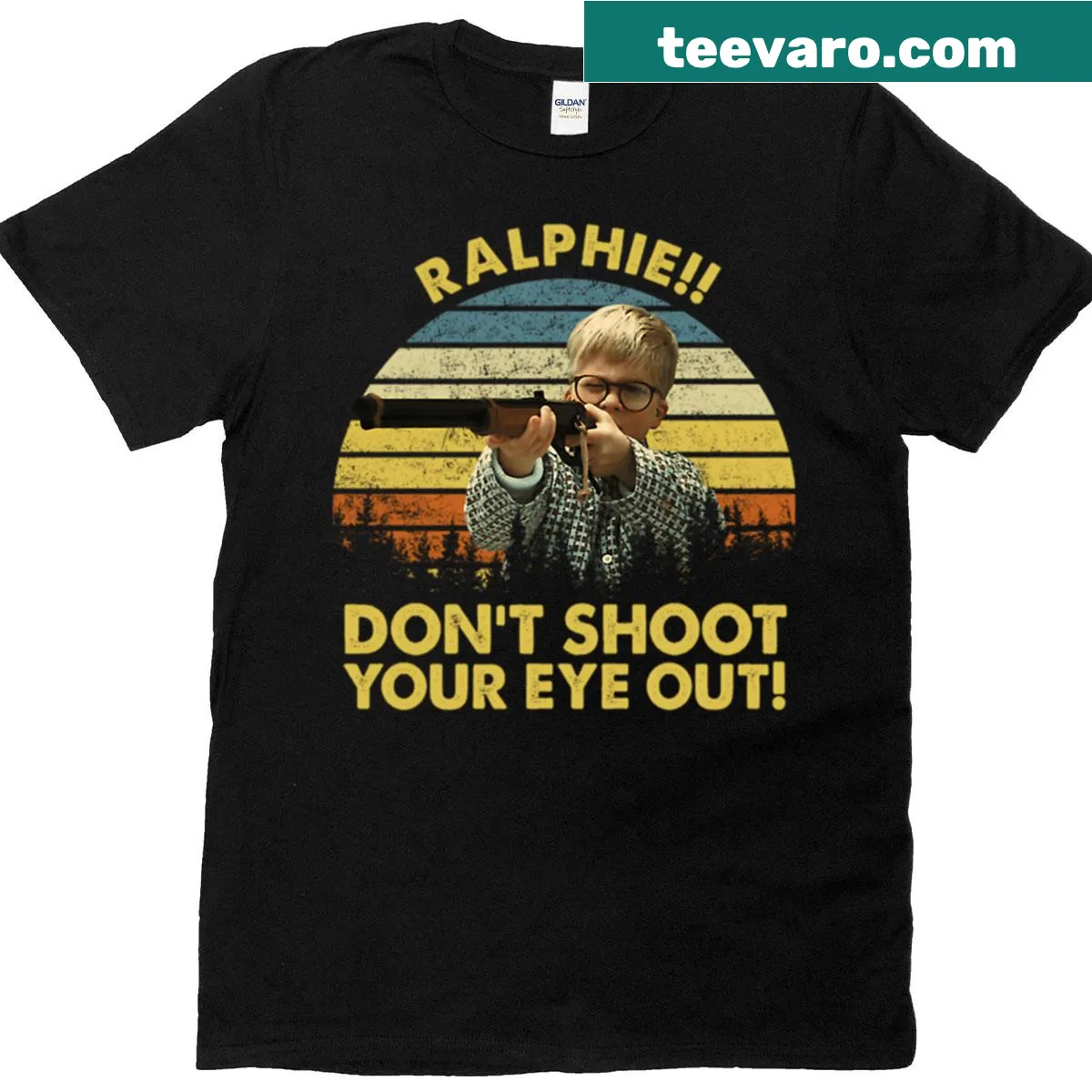 Retro-themed T-shirt with humorous Christmas graphic and typography — on a men's t-shirt
