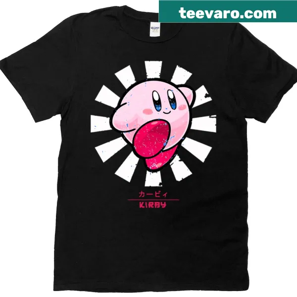 Retro illustration of Kirby on a T-shirt