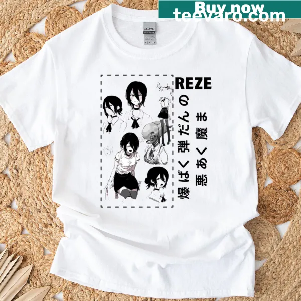 Character Reze graphic T-shirt for anime fans
