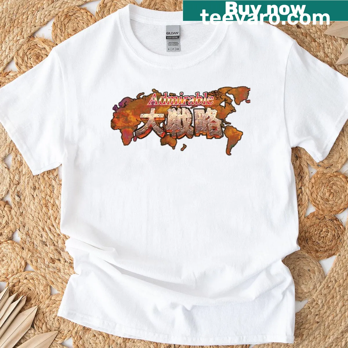 Fantasy-themed t-shirt featuring intricate tactical illustrations — on a men's t-shirt