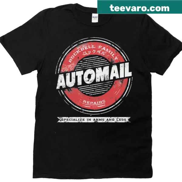 Automail themed t-shirt with a detailed graphic design