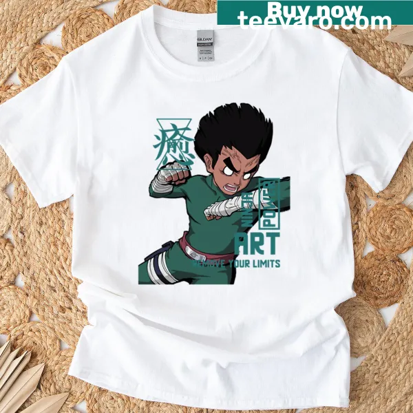 Trendy graphic of Rock Lee from Naruto on a T-shirt