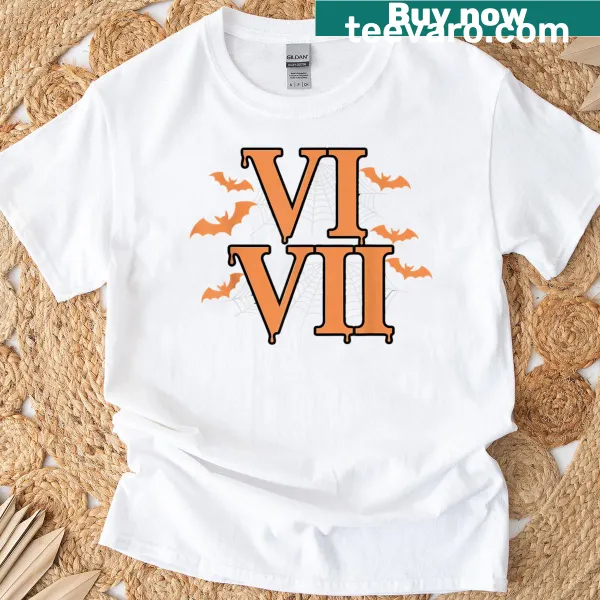 Halloween t-shirt featuring Roman Numerals and playful text
