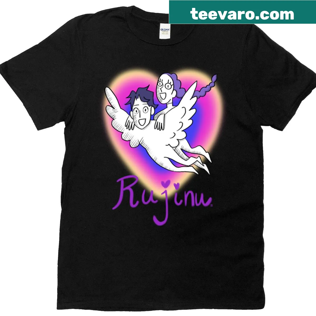 Fan club t-shirt featuring Rujinu graphic design — on a men's t-shirt