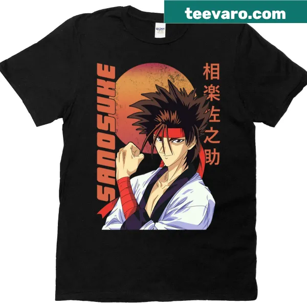 Illustrative Sanosuke Sagara t-shirt for anime fans