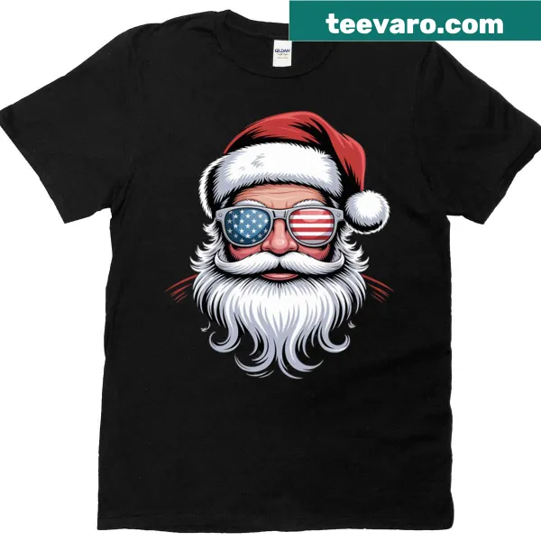 Kids' Christmas In July T-shirt with Santa Claus in sunglasses