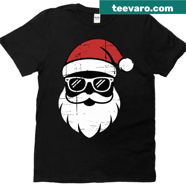 Christmas T-shirt with a joyful Santa face design
