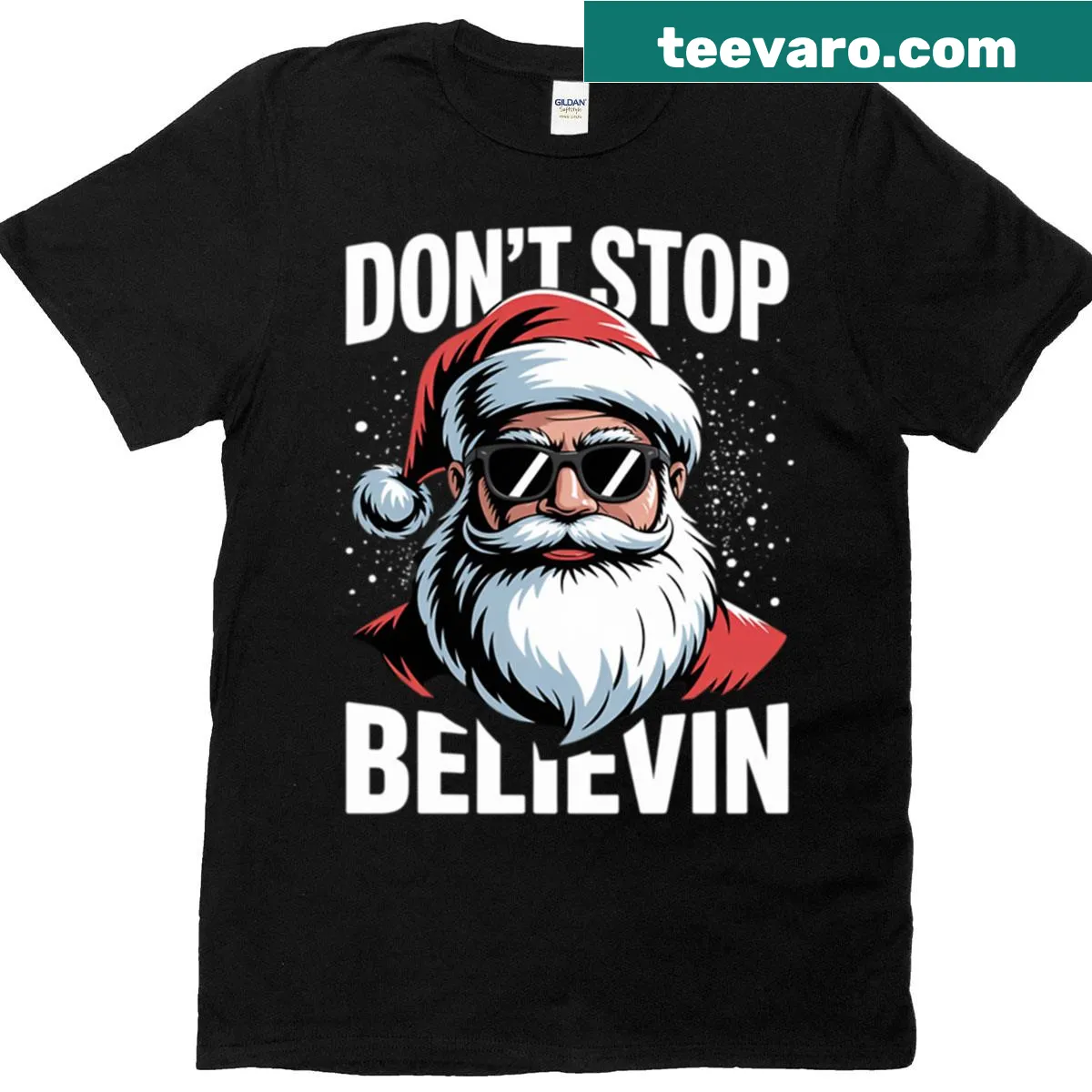 Humorous Santa Claus T-shirt for Christmas celebrations — on a men's t-shirt