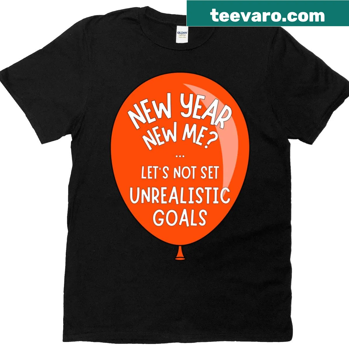 Sarcastic New Year t-shirt with a humorous phrase design — on a men's t-shirt