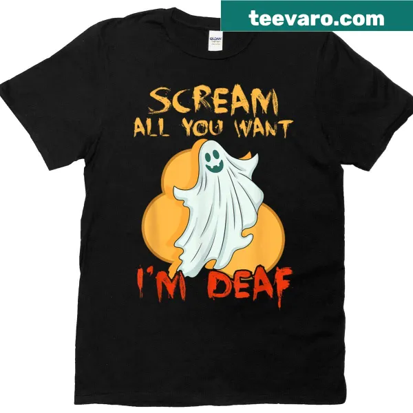 Funny Halloween T-shirt with Scream theme and humorous text
