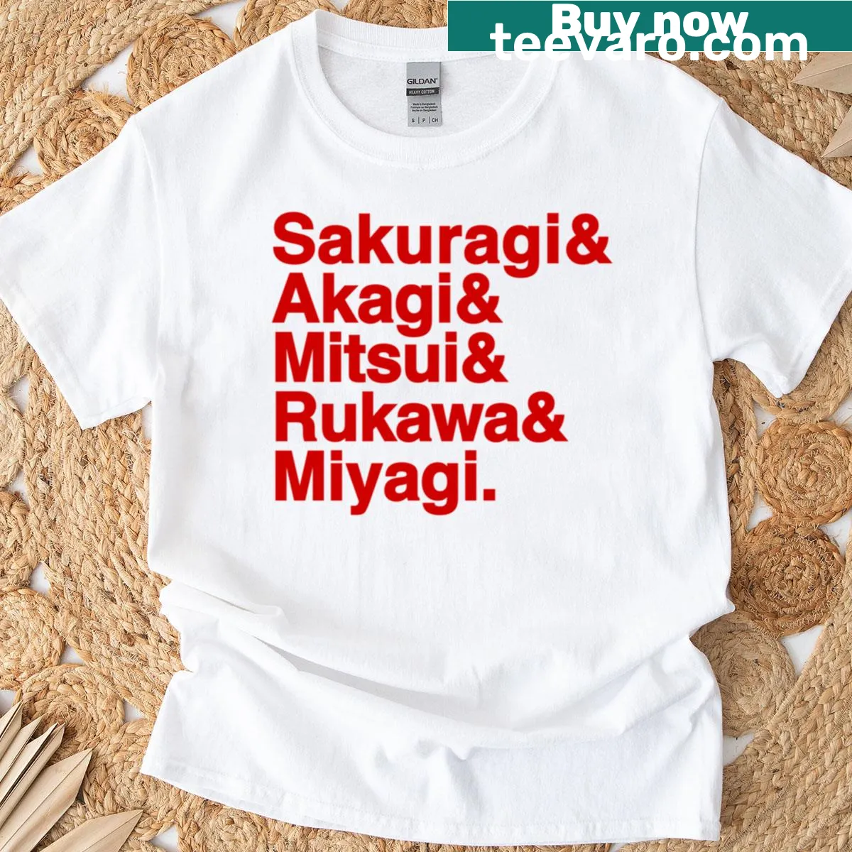 Shohoku Basketball T-shirt with team emblem — on a men's t-shirt