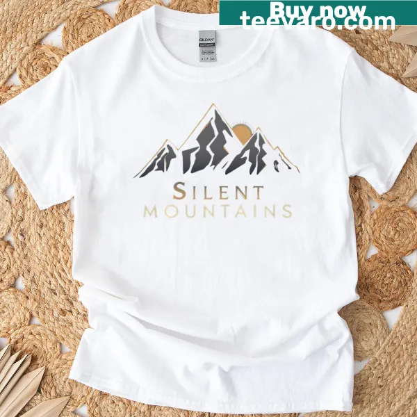 Illustrative hiking t-shirt showcasing silent mountains