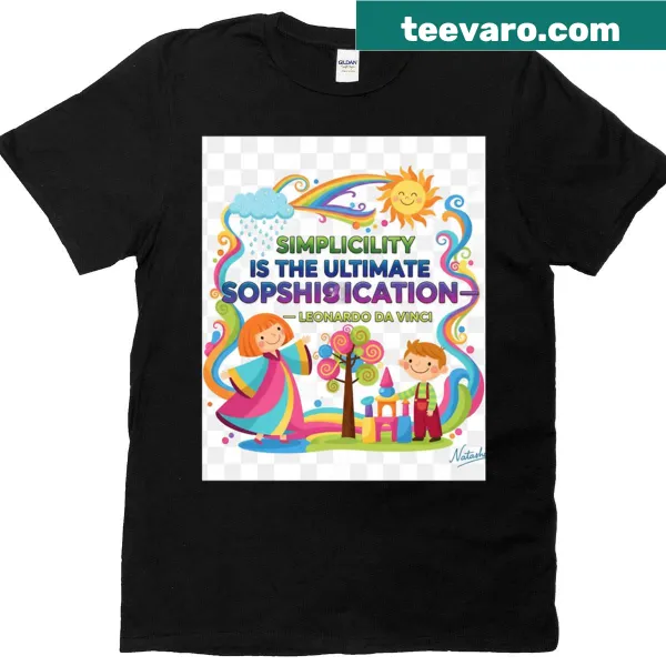 T-shirt with the quote 'Simplicity is the ultimate sophistication' by Da Vinci