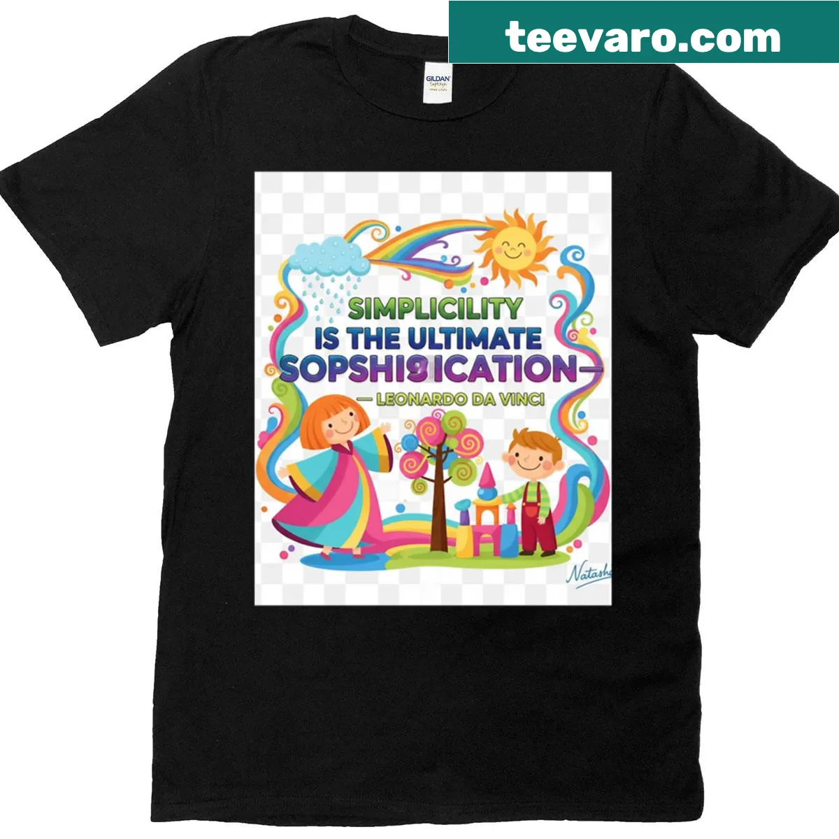 T-shirt with the quote 'Simplicity is the ultimate sophistication' by Da Vinci — on a men's t-shirt