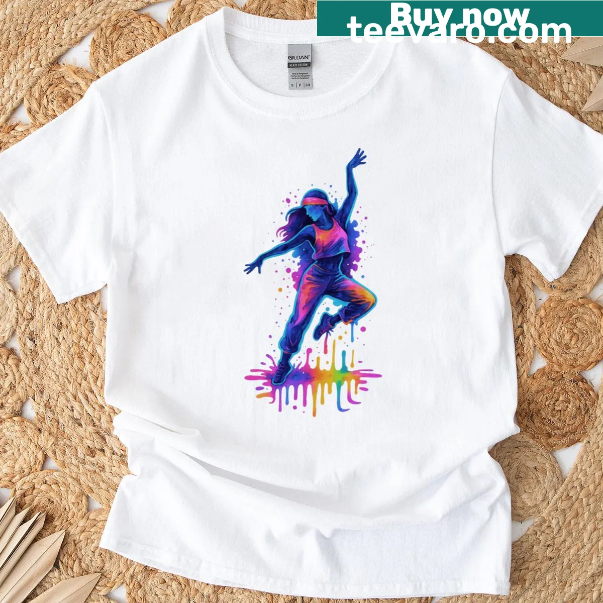 Dance-themed T-shirt with graphic text — on a men's t-shirt