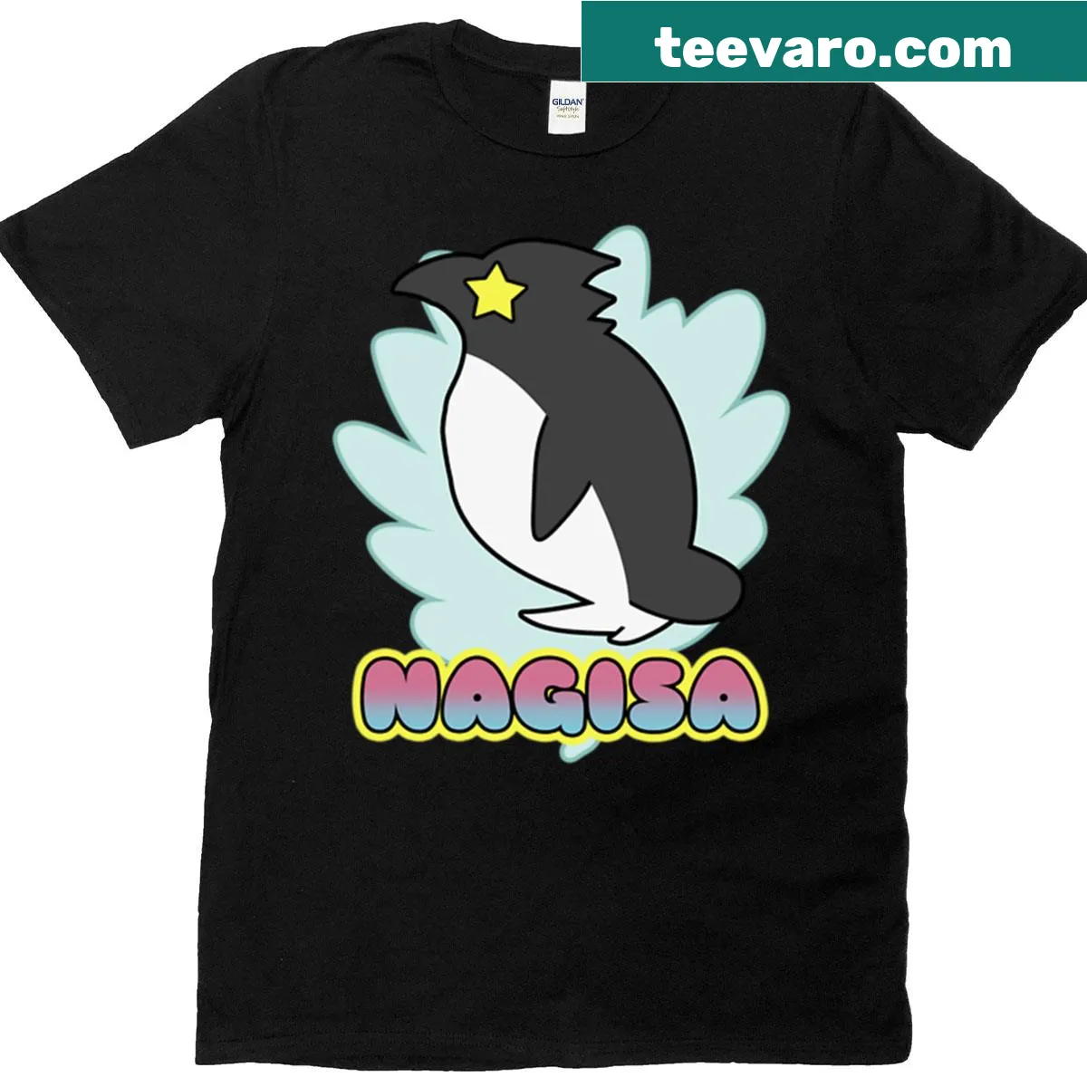 Playful 'Splash Free Club' Nagisa t-shirt with fun illustrations — on a men's t-shirt