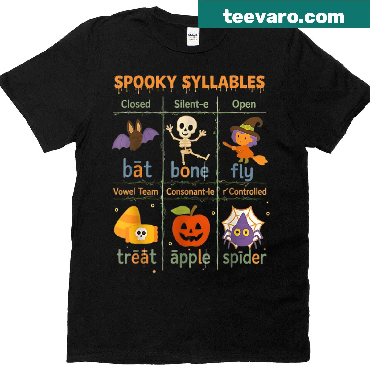 Funny Halloween T-shirt with educational theme for kids — on a men's t-shirt