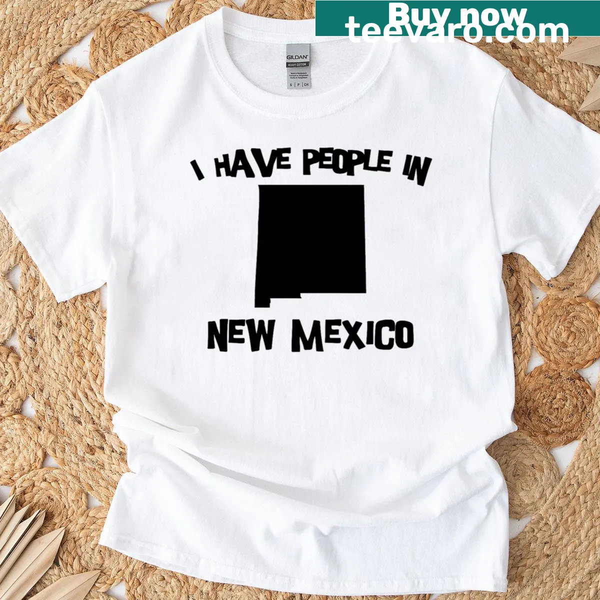 Silhouette of New Mexico with text 'I Have People In New Mexico' — on a men's t-shirt