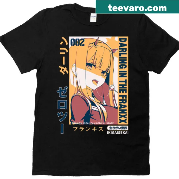 Playful t-shirt featuring Zero Two and lollipop illustration