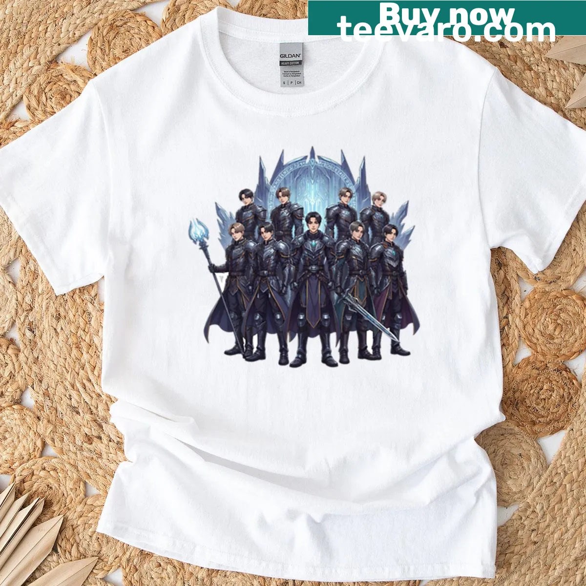 Dynamic graphic design of Stray Kids on a T-shirt — on a men's t-shirt