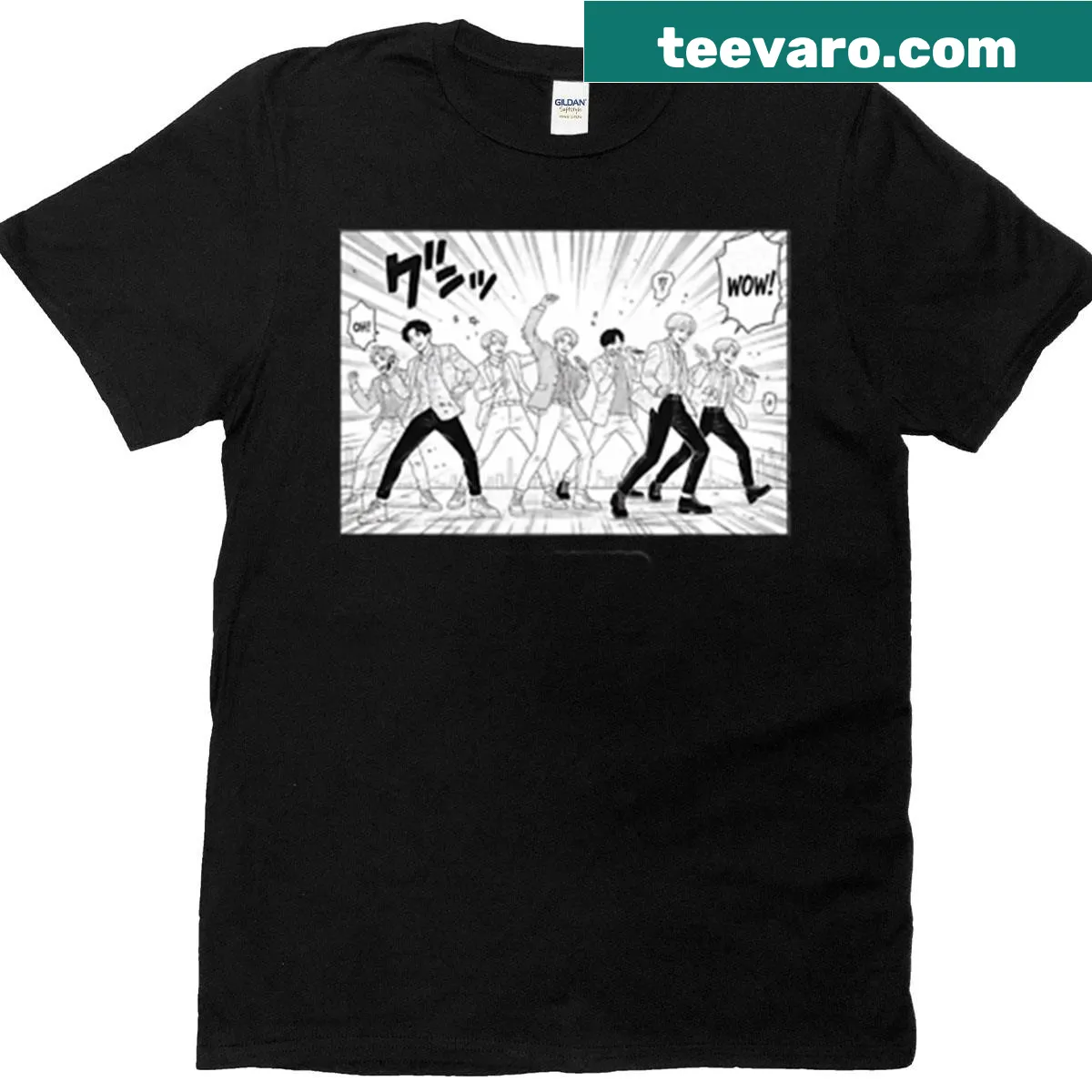 Graphic t-shirt featuring Stray Kids SKZ Viii design — on a men's t-shirt