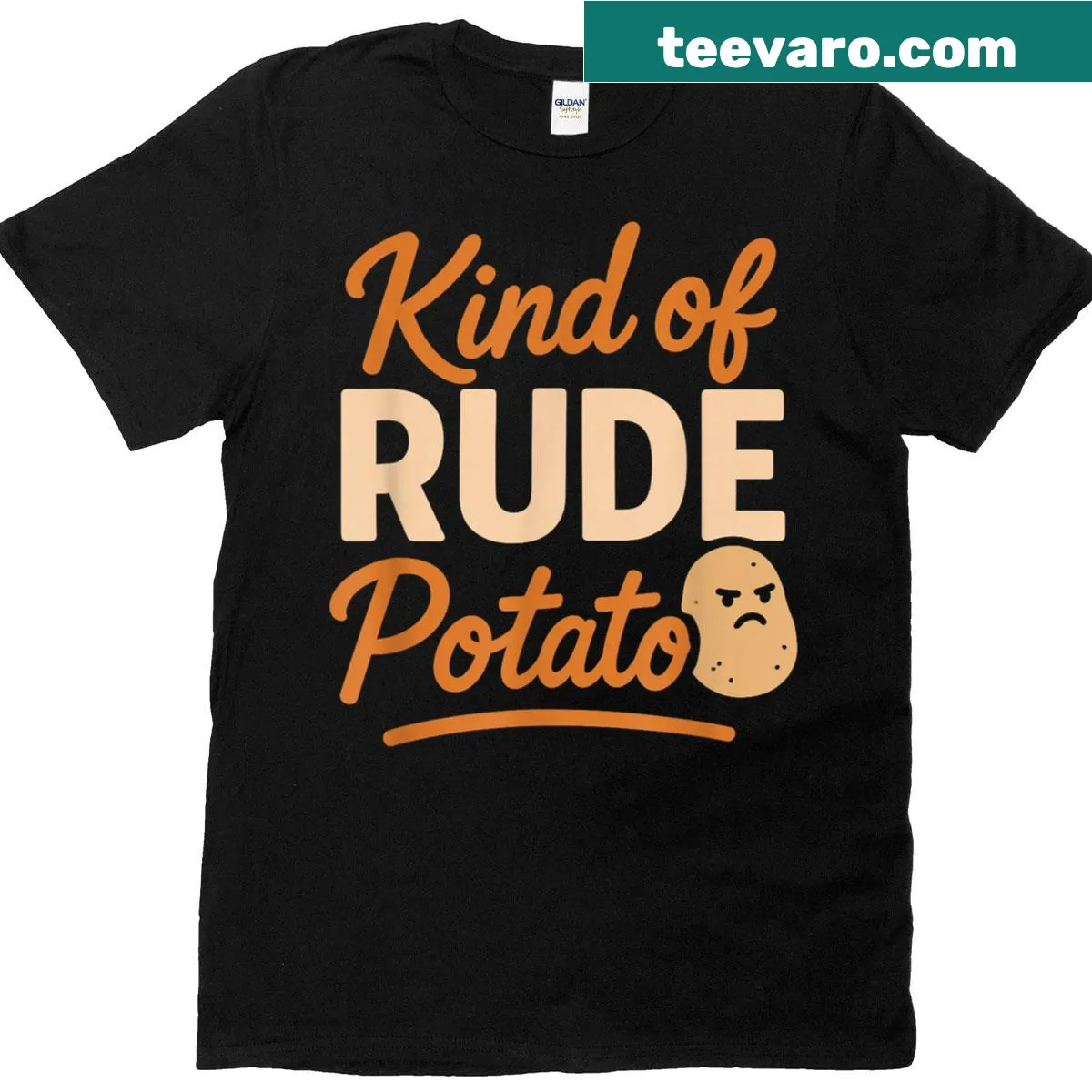Funny Thanksgiving couples t-shirt with sweet and rude potato text — on a men's t-shirt