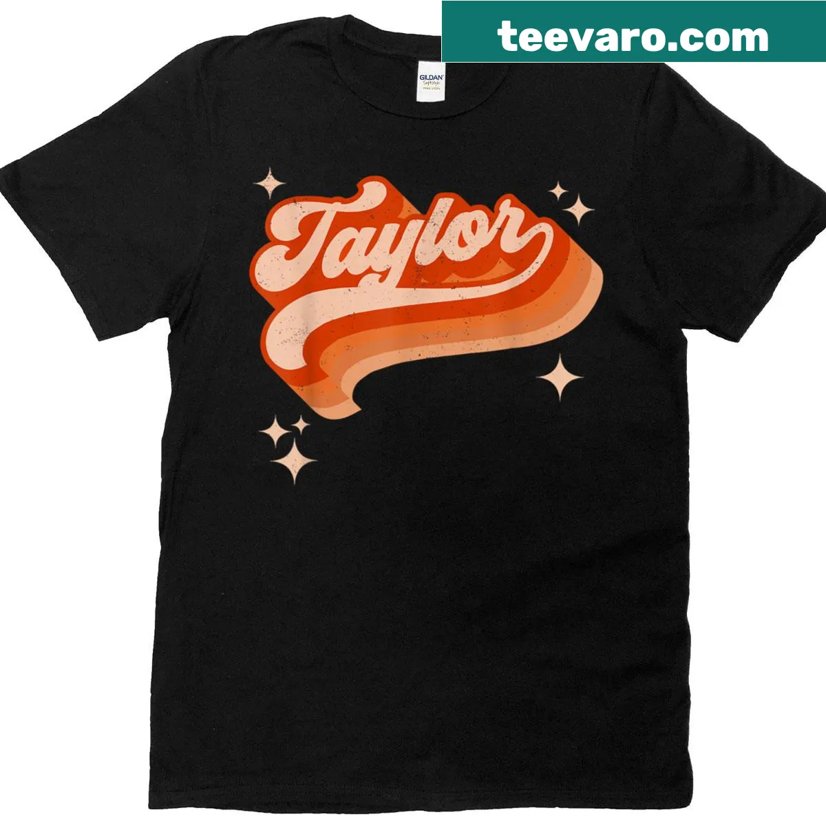 Vintage style t-shirt featuring the name 'Taylor' in retro typography — on a men's t-shirt