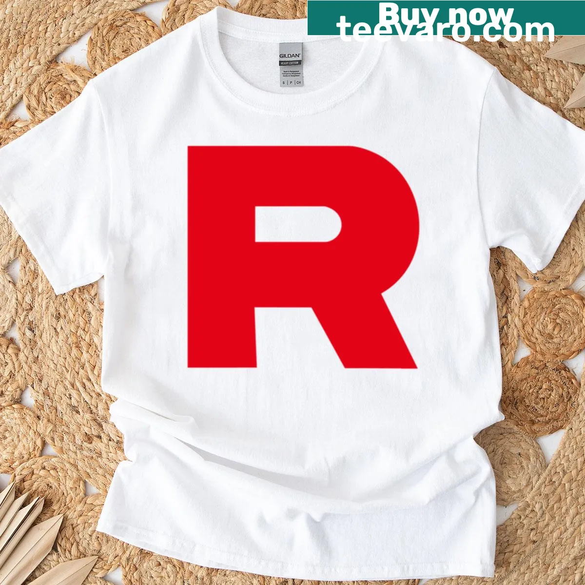 Illustration of Team Rocket logo and imagery — on a men's t-shirt