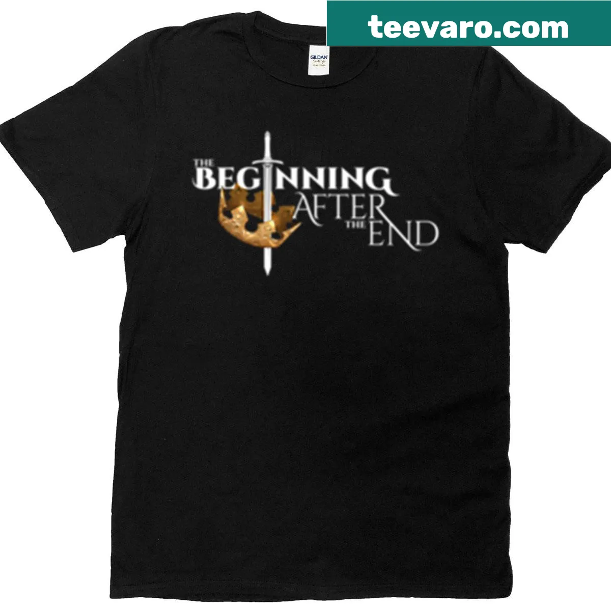 T-shirt featuring the logo of 'The Beginning After The End' — on a men's t-shirt