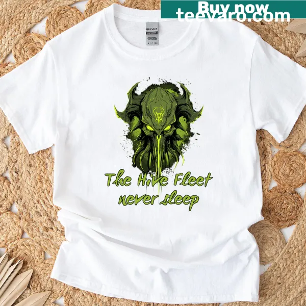 Dynamic T-shirt featuring a hive fleet graphic in a sci-fi theme