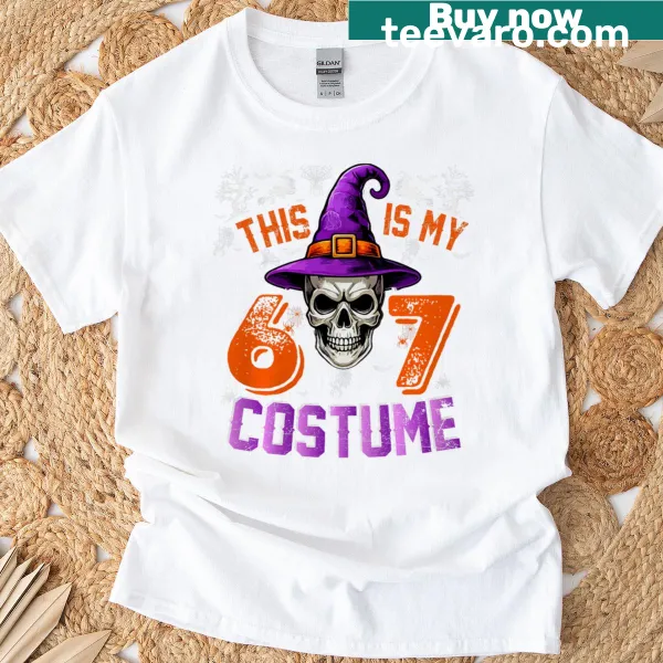 Halloween-themed t-shirt with the text 'This Is My Halloween 67 Costume'.