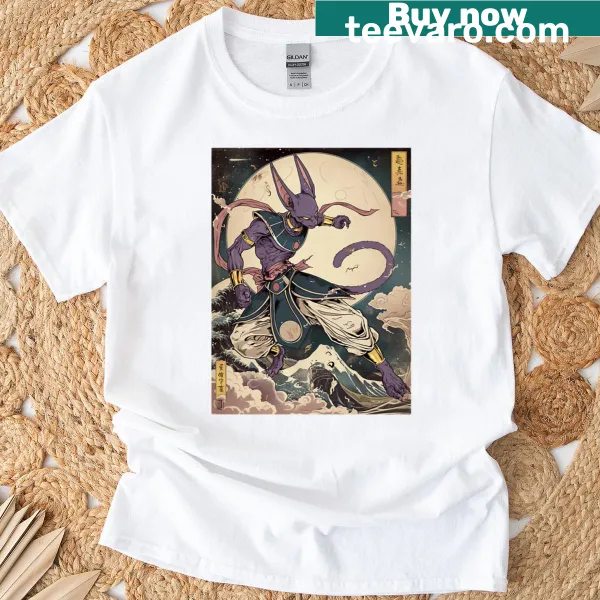 Vintage distressed T-shirt featuring Beerus with a brewing theme