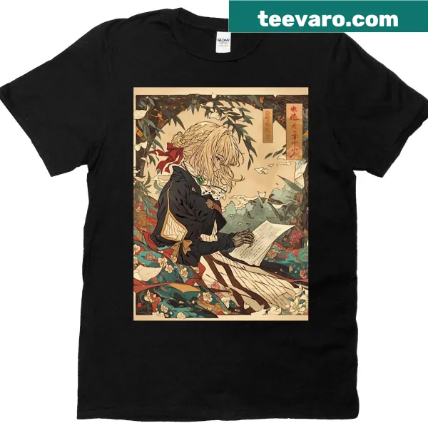 Elegant T-shirt featuring Violet Evergarden design