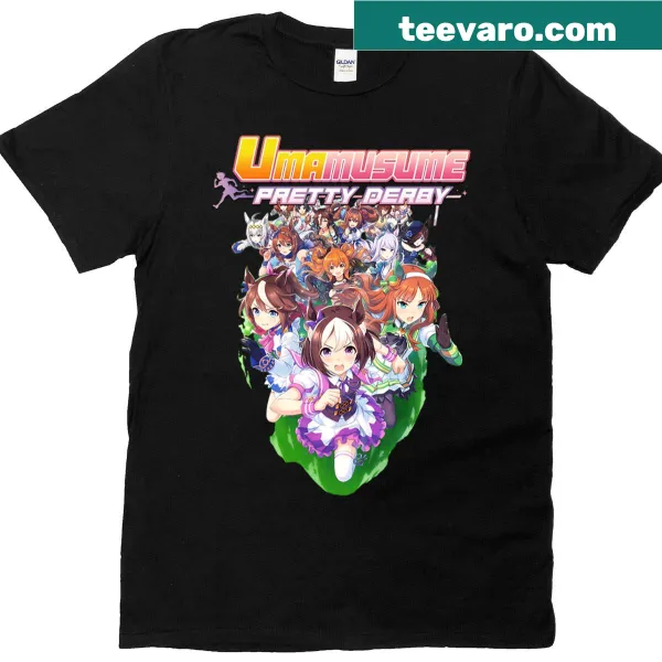 Whimsical horsegirl design from Umamusume on an anime T-shirt