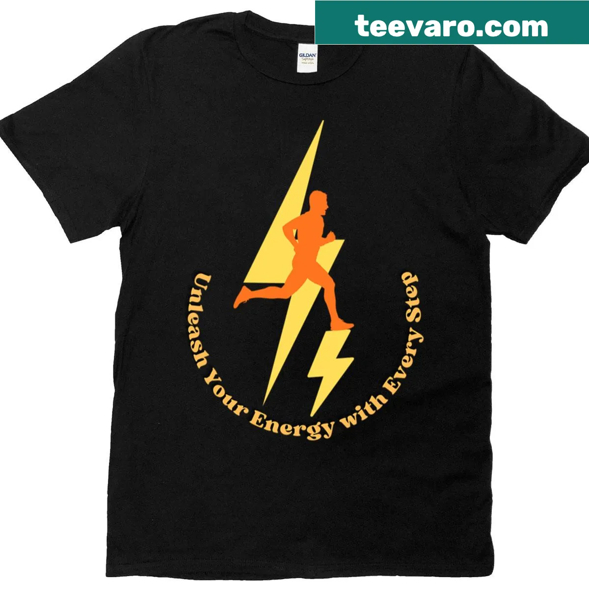 Inspirational fitness t-shirt with motivational text — on a men's t-shirt