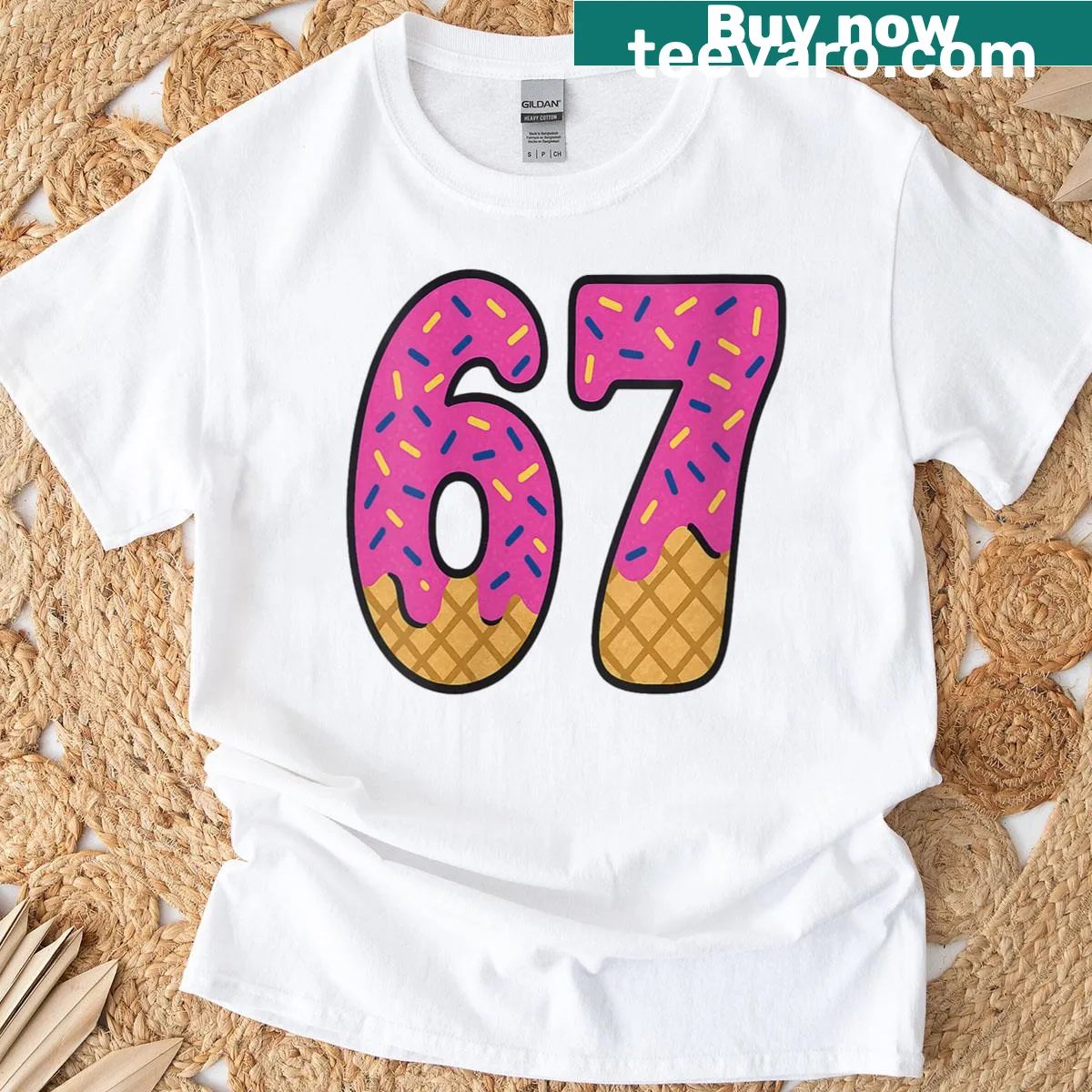 T-shirt featuring meme phrase about ice cream and slang — on a men's t-shirt