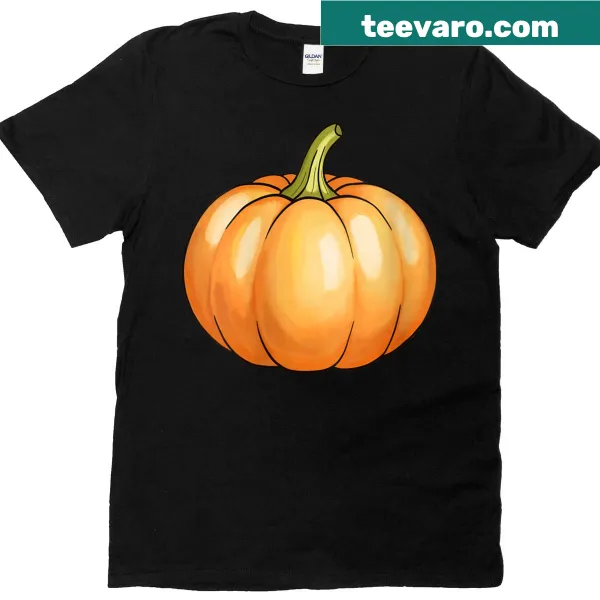 Cute fall-themed t-shirt featuring a pumpkin design