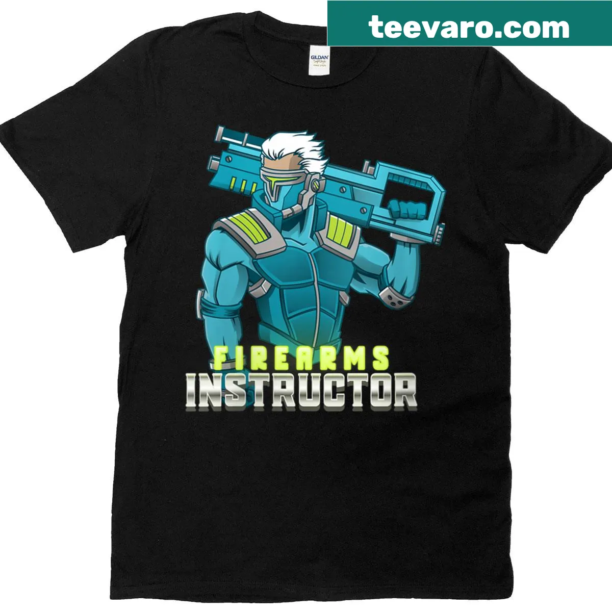 Proud T-shirt for women firearms instructors with modern design — on a men's t-shirt