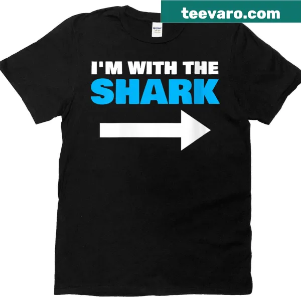 Matching Halloween couple t-shirt with shark illustration