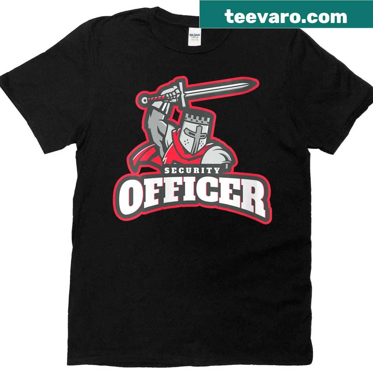 Proud T-shirt for women security officers with bold text — on a men's t-shirt