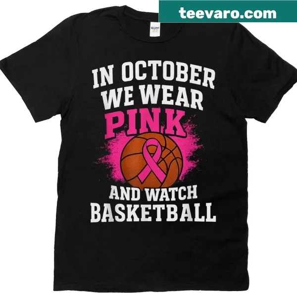 Basketball-themed t-shirt supporting October Awareness with illustrations.