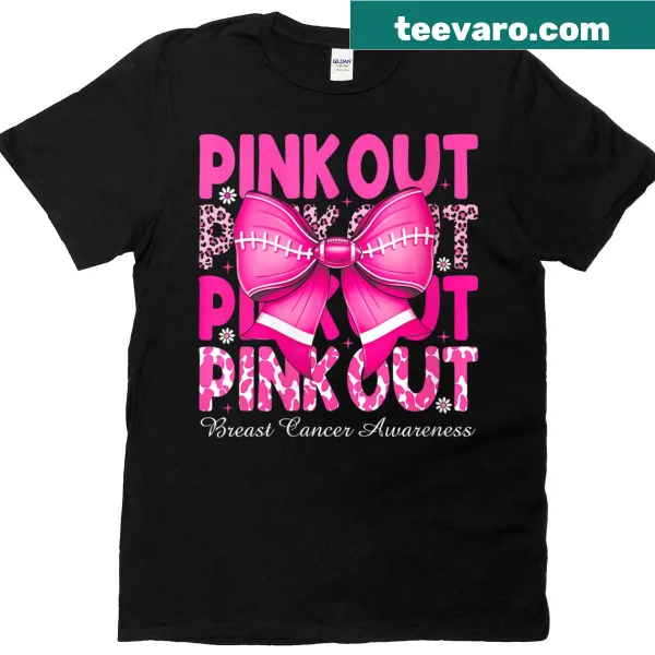 Breast cancer awareness T-shirt with a coquette bow design