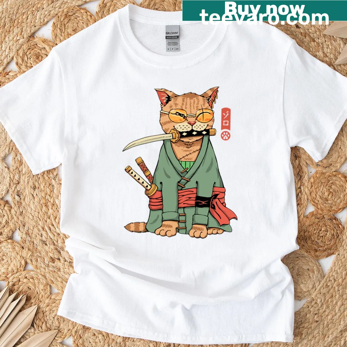 Fantasy-themed T-shirt featuring a stylized sword design — on a men's t-shirt