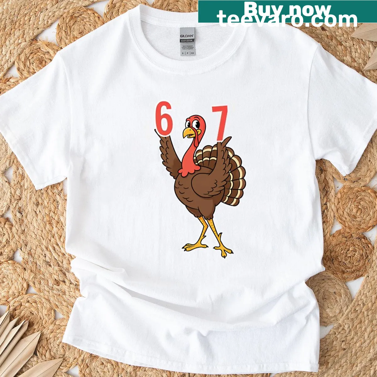 Funny turkey bird-themed T-shirt for teachers and students — on a men's t-shirt